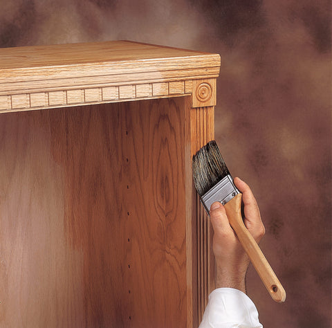 Applying Clear SealCoat Universal Sanding Sealer For Interior Wood And Floors, Fast Drying, Sandable In Minutes on wooden cabinet