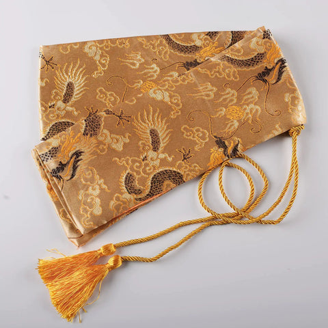 51 Inch Synthetic Silk Sword Bag With Golden Tassel Cover For Katana And Chinese Swords Durable Carry Case With Dope Pattern