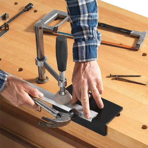 Badass Workbench Accessory Kit Ships Loaded With A Super Solid Three Quarter Holdfast Heavy Duty Universal Steel Anvil And Premium Adhesive Vise Pads To Give Your Nordic Duo Or Junior Bench Serious Upgrades
