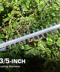 20 Inch Cordless Hedge Trimmer With 180 Degree Rotatable Handle Dual Battery Pack And Charger cutting through hedge leaves