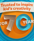 Trusted to inspire kids' creativity for 70 years with colorful paper art backdrop.