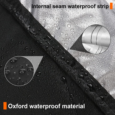 Close-up of Heavy Duty Waterproof Kids Picnic Table Cover with Oxford material and internal seam waterproof strip.