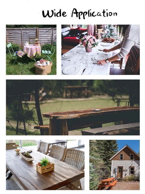 Collage showing wide application of 12 Pack Tablecloth Clips For Outdoor Tables, Stainless Steel Heavy Duty Table Cloth Holders