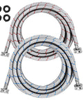 15Ft Stainless Steel Washing Machine Hoses Two Pack With Hot And Cold Water Lines Universal Fit For All Washers Burst Proof