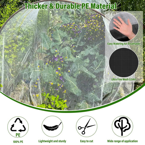 Ultra Fine Garden Netting 8x24 Ft Row Cover For Plants Keeps Birds Mosquitoes And Pests Out Protects Vegetables Fruits Flowers Crops