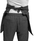 Back view of Hema Sparring Apron Style Beefy Padded Groin And Thigh Protector with lace-up fit over pants