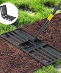 Heavy Duty Leveling Rake For Lawns And Gardens With Five Foot Adjustable Handle Foldable 30 By 10 Inch Yard Tool on soil