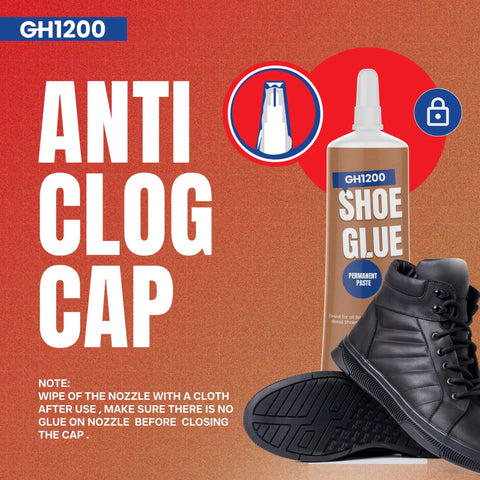 Eight 10Ml Tubes Shoe Glue Repair Kit With Sanding Sticks And Rubber Bands For Sneakers High Heels Crocs And More Clear Drying Durable Sole Fix For Extreme Conditions shown with anti-clog cap and black sneakers.
