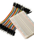 Solderless Breadboard Kit With ZipWire 40 Wires 10cm Rainbow Ribbon 40 Male To Male Jumpers Unzip Wires For Prototyping 400 Tie Points