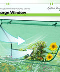 Raised Garden Bed With Cover And Greenhouse Kit All In One Galvanized Steel Planter Box For Outdoor Growing, zipper window open for ventilation