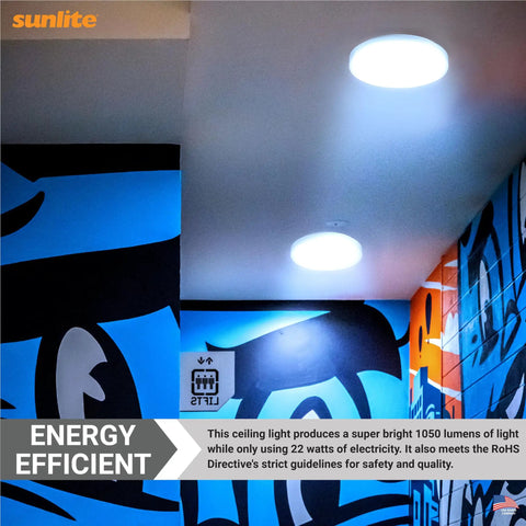 FCL30 50K T9 Round Fluorescent Circline Lamp 30W 1800 Lumens Daylight 5000K Long Life 10000 Hour RoHS Compliant G10Q 4 Pin Base Ceiling Light illuminating a room with wall art.