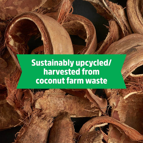 Close-up of coconut husk fibers, sustainably upcycled for Organic Seed Starting Block Expands to 12 Quarts, All Purpose Potting Mix