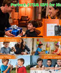 Walkie Talkie Kit For Kids And Teens DIY Soldering Electronics Project With Clear Acrylic Case 1 Mile Range 3 Channels Hands On Science Toy For Ages 12 14 15 16 18 Family Game Night Gift Idea, family assembling