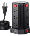 Beast Of A 16.4 Ft Power Strip Surge Protector With 12 AC Outlets And 4 USB Ports Including USB C, shown with coiled cord