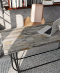Desktop with laptop featuring Extra Thick Concrete Wallpaper Peel And Stick Roll 15.7 Inch Wide By 354 Inch Long Waterproof Self Adhesive Cement Texture