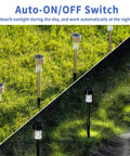Solar Pathway Lights Stainless Steel IP44 Waterproof Auto On Off Outdoor LED Landscape Lighting for Garden Yard Path