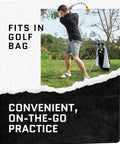 Man using Gold Flex Golf Swing Trainer And Warm Up Stick For More Distance Built For Tempo And Power Grip And Balance Drills Portable