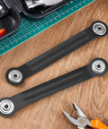 8 Pack Glider Bearing Arm Bracket Set For Patio Rockers Replacement Hardware, black, on wooden surface with tools