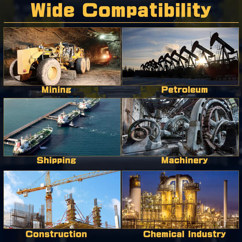 Wide compatibility with mining, petroleum, shipping, machinery, construction, and chemical industry sectors.