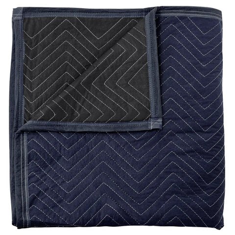 Pro Economy Moving Blanket 80 By 72 Inches Premium Quilted Shipping Furniture Pad Navy Blue And Black Heavy Duty Cushioning