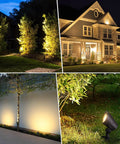 12 Pack Low Voltage Landscape Lights Kit 6W LED Warm White 3000K Outdoor Garden Spotlights With Aluminum Housing