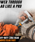 Person using 14oz Forged Steel Welding Chipping Hammer For Pros With Dual Ended Pointed And Flat Ends Heavy Duty Slag Removal Tool for post weld cleanup.