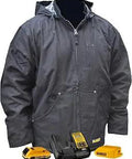 Heated Heavy Duty Work Coat Kit With 2.0Ah Battery And Charger, Water And Wind Resistant Duck Fabric Shell, Cozy Fleece Liner