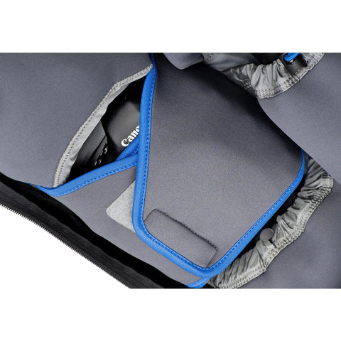 Interior view of Shape Shifter 17 V2 Camera Backpack Holds 1 To 2 DSLRs And 3 To 4 Lenses Plus A 17 Inch Laptop And Tripod Expands And Contracts