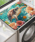 Oceanic Wildlife Washer And Dryer Top Protector Mat With Waterproof PU Leather And Anti Slip Rubber Backing Spill Proof Dust Cover For Laundry Room 20x24 Inches Durable Keepin It Clean featuring sea turtle design on laundry machines