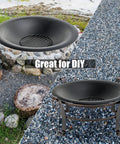 35 Inch Steel Fire Pit Bowl Built To Last For DIY Or Replacement, Includes Spark Screen And Fire Poker, outdoor setup view