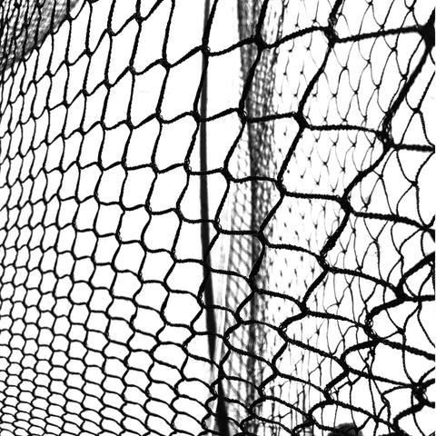 Close-up of Backyard Baseball And Softball Backstop Net 12 By 30 Foot Heavy Duty Nylon Mesh With Sturdy Straps for practice
