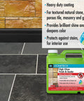 High Gloss Finish And Sealer For Stone Tile And Masonry Inside The Home 1 Gallon Water Based Protective Coating on tile floor