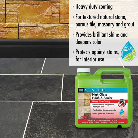 High Gloss Finish And Sealer For Stone Tile And Masonry Inside The Home 1 Gallon Water Based Protective Coating on tile floor