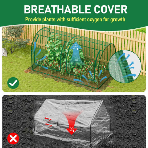 Garden Plant Netting Mesh Cover For Raised Bed 98x49x49in With Roll Up Zipper Door Large Tunnel Netting For Vegetables And Fruits Bird And Insect Proof Keeps Plants Airy And Safe Green