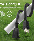 6-Foot Outdoor Extension Cord Tough-As-Nails 12/3 SJTW Heavy Duty Power Cable With 3-Prong Grounded Plug, waterproof on grass