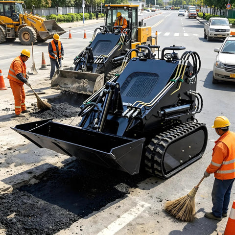 All Terrain Rubber Tracked Skid Steer Loader With Heavy Duty Build And High Flow Hydraulics For Farm Work on road maintenance