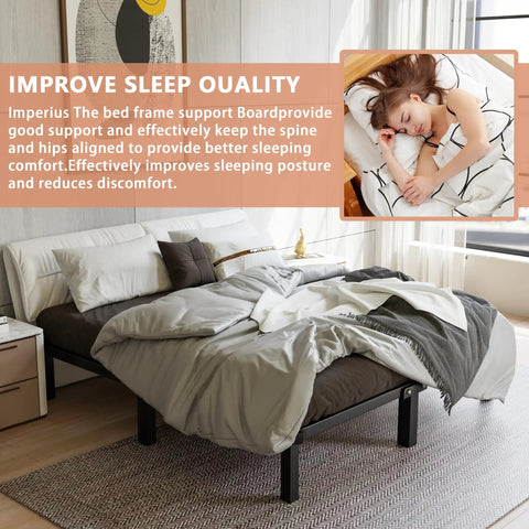 Foldable Twin Bunkie Board And Low Profile Box Spring Keep Your Mattress Firm With This Rock Solid Support Frame in a stylish bedroom.