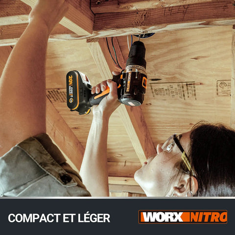 Compact 20V Cordless Brushless Drill Driver Packing 60Nm Of Serious Muscle And A Smooth 13mm Keyless Chuck used for fastening overhead.