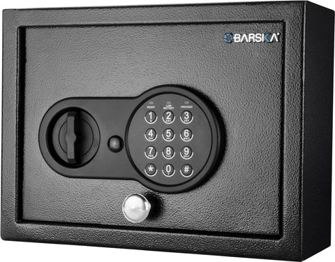Top Opening Keypad Safe With Silent Mode For Home Or Office Compact Digital Security Box In Solid Steel With Anti Pry Hinges