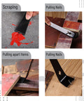 9.5 Inch Pry Bar Scraper With Nail Puller For Beekeeping, Carbon Steel, used for scraping, pulling nails, and prying items.