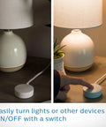 Grounded Plug With Braided Cord, Six Foot Power Cable With On And Off Switch near lamp, finger switching power on table
