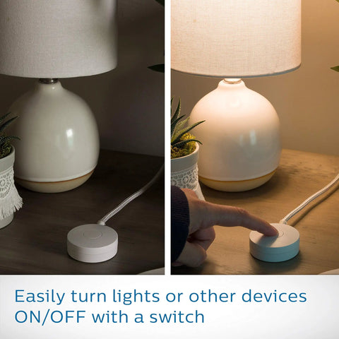 Grounded Plug With Braided Cord, Six Foot Power Cable With On And Off Switch near lamp, finger switching power on table