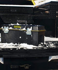 Heavy Duty Portable Tool Box With Structural Foam 28 Inch Water Resistant Chest on truck bed in snowy environment