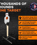 Beefy AR500 Steel Target Silhouette Built Tough For Real Range Sessions 12 By 20 Inches With A 6 Inch Center Paddle And Tactical Head Triangle