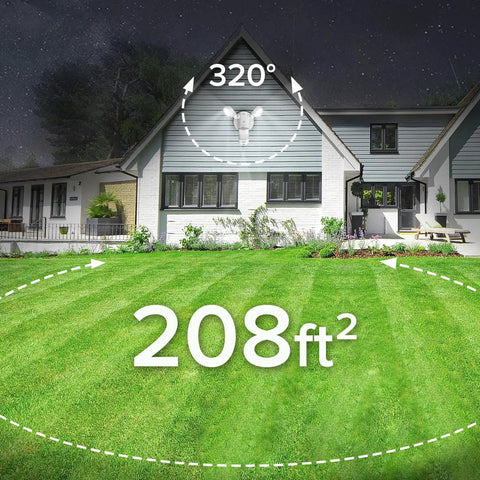 Motion Sensor Outdoor LED Flood Light 25W 320 Degree Wide Angle 3000LM 5000K Cool White Dusk Till Dawn Security Light 4 Modes