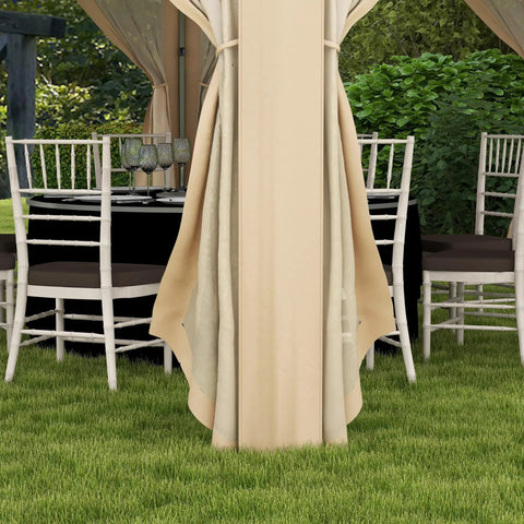 Easy Up 13 By 13 Pop Up Gazebo With Zippered Mesh Sides, Sturdy Steel Frame, Patio Backyard Event Tent For Parties, Partially Open