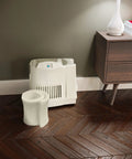 Replacement Wicking Humidifier Filter For MA1201 With Honeycomb Trapmax Technology Beige Wick Easy Install next to humidifier and cabinet.
