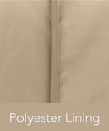 Classic Outdoor Chair Cover For Patio, Dining And Lounge Chairs in tan, close-up of durable polyester lining feature.
