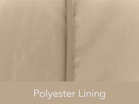 Classic Outdoor Chair Cover For Patio, Dining And Lounge Chairs in tan, close-up of durable polyester lining feature.