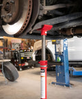 Short Underhoist Support Stand 1500 Lb Capacity Adjustable Height Range For Engine Swap And Suspension Work Fits Two Post Lifts Garage Wrenching Essential For Car Enthusiasts And Pro Mechanics stabilizing under vehicle.